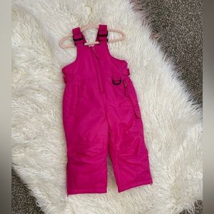 Arctic Quest Pink Girls Snow Bib Overall Pants 12 Months